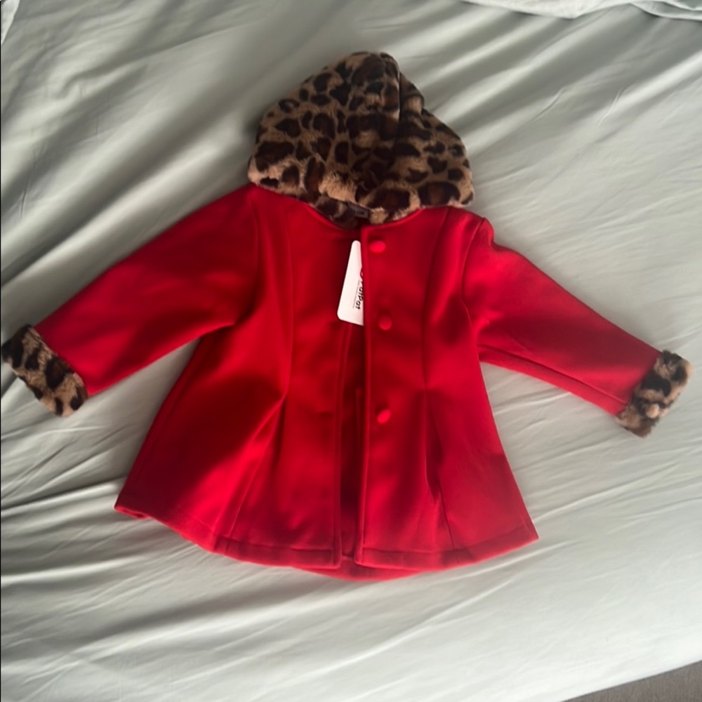 Red pea coat
